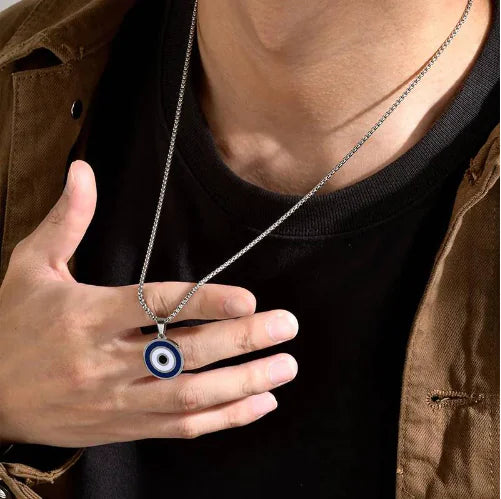 Evil Eye Pendant Necklace in Stainless Steel (1 Piece)