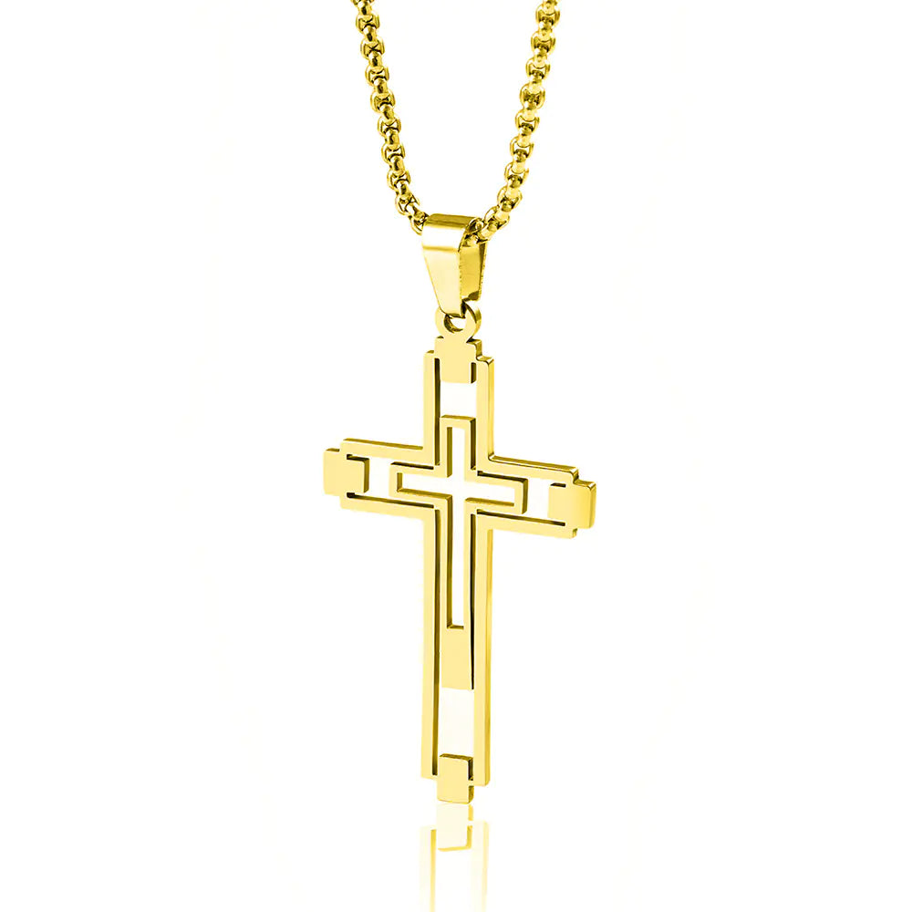 New Hip-Hop Style Cross Pendant Necklace in Stainless Steel