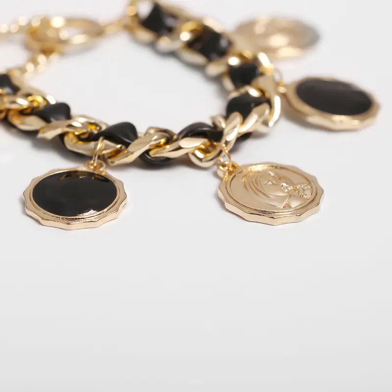 Trendy Hip Hop Bracelet with Abstract Head Design