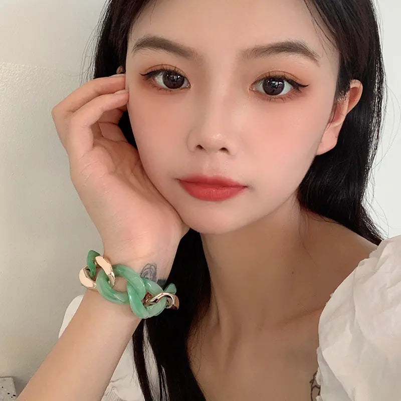 Massive Faux Mineral Hip-Hop Chain Bracelet