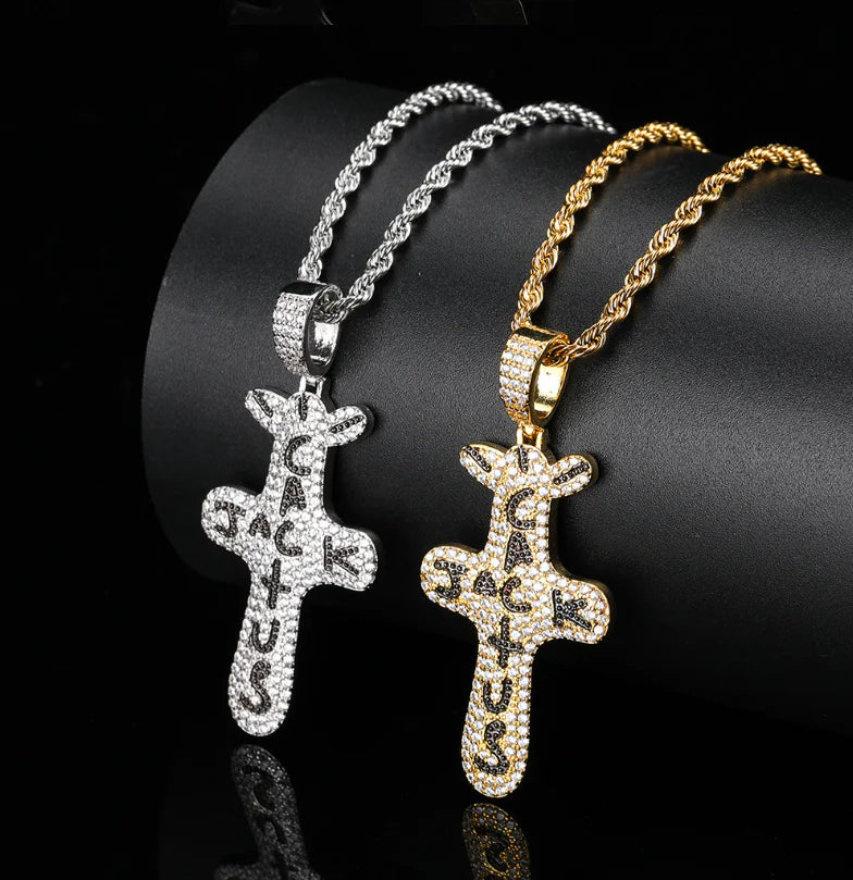 Cactus Jack Zircon Pendant Cross Necklace