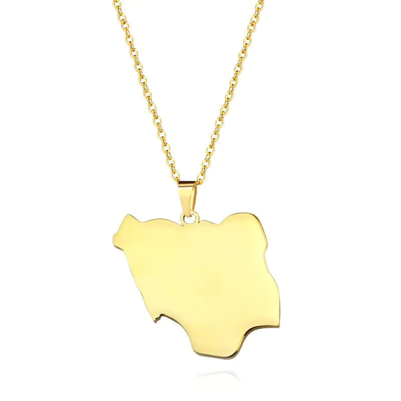 Stainless Steel Nigeria Map Pendant - Creative Jewelry