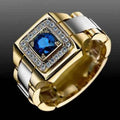 Sapphire Inlaid Ring for Men - Engagement Jewelry