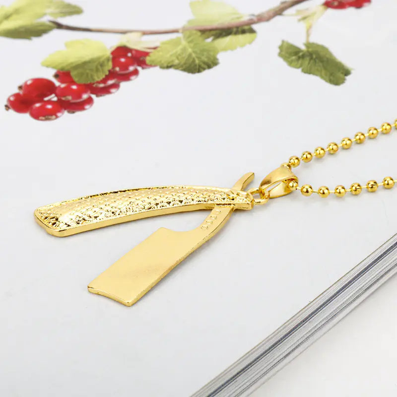 Barber Blade Pendant Razor Necklace