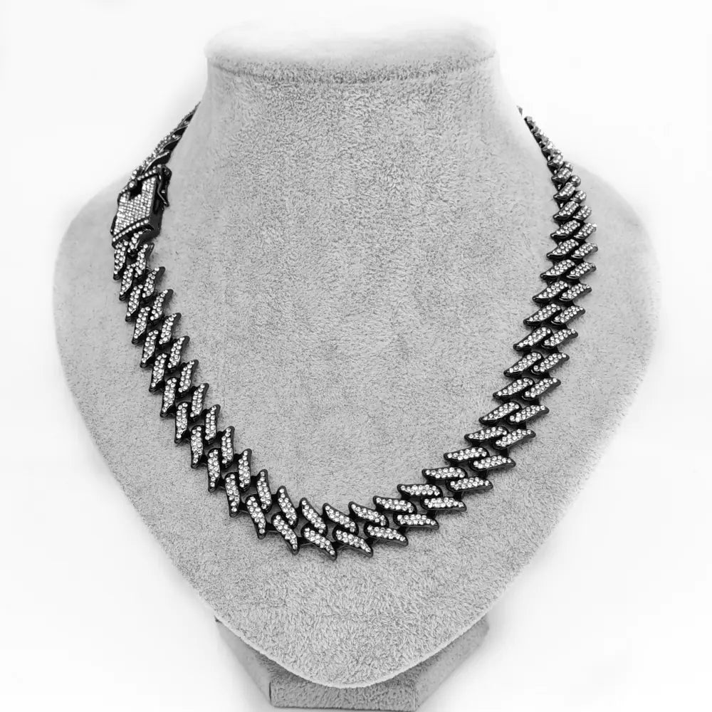 Alloy Dragon Tooth 16mm Cuban Link Hip Hop Necklace