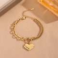 Double-layer Peach Heart Stainless Steel Bracelet