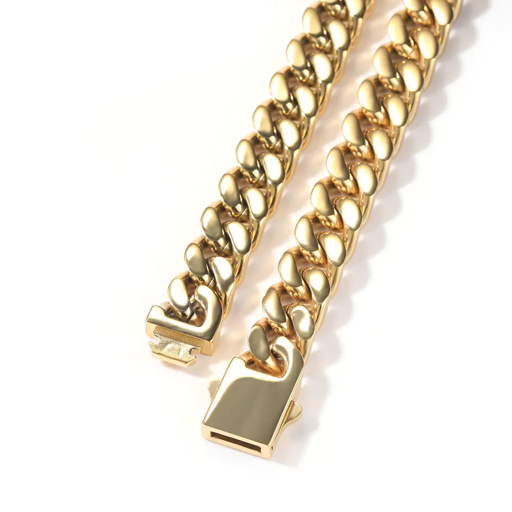 Flat Curb Cuban Link / Miami Chain Necklace