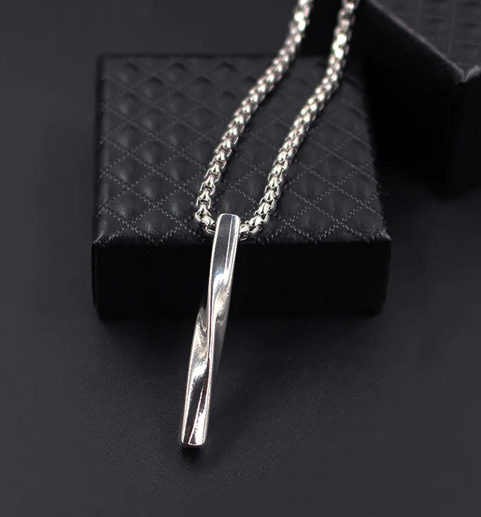 Men's Stainless Steel Jewelry, Twisted Column Pendant