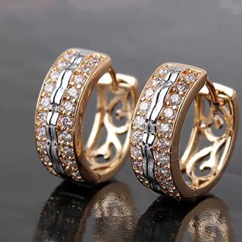 Intricate Huggie Zicron Diamond Earrings