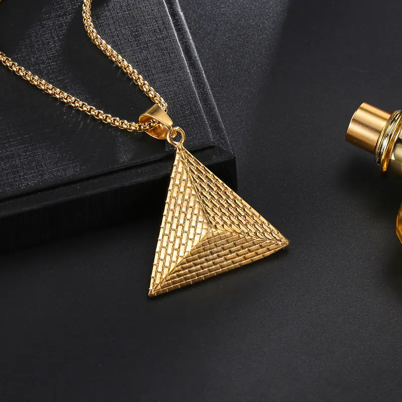 Egyptian Pyramid Titanium Steel Pendant for Men