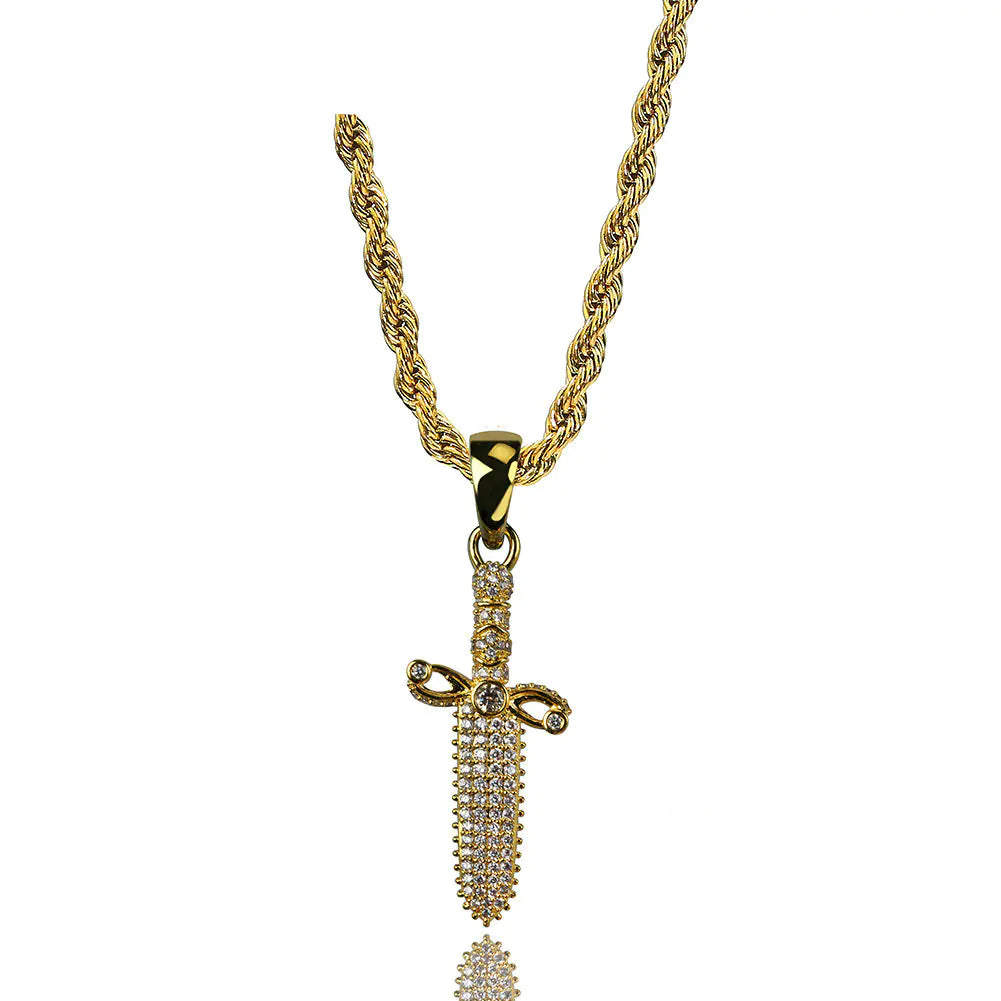 21SAVAGE Style Hip Hop Necklace with Dagger Pendant