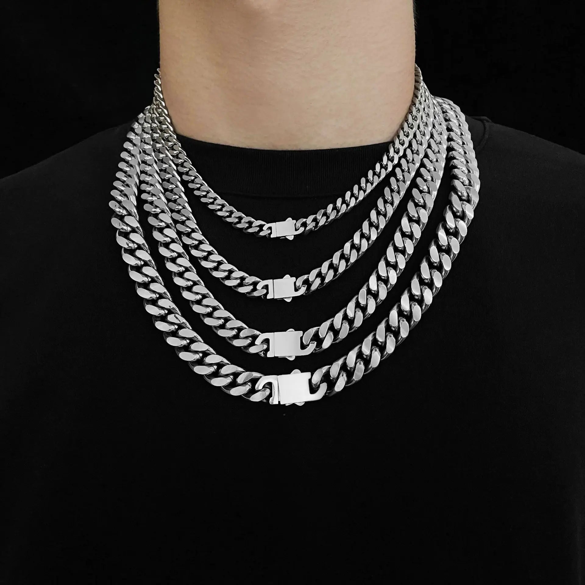 Titanium Steel Hip Hop Necklace for Men and Women