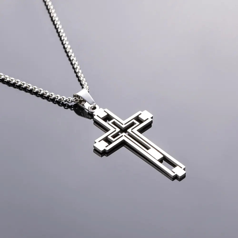 New Hip-Hop Style Cross Pendant Necklace in Stainless Steel