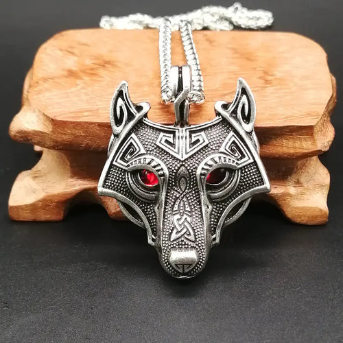Alloy Viking Pendant, Wolf Head Necklace, Unique Jewelry