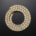 Hip Hop Ice Crystal Tennis Chain Necklace for Men
