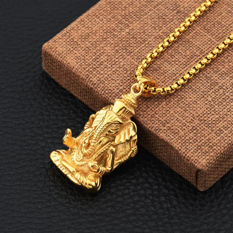 Elephant Necklace in Titanium Steel