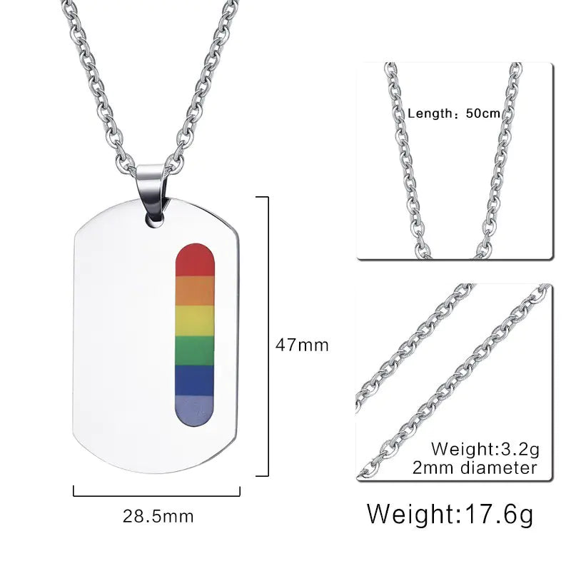 Pride Pendant Necklace in Stainless Steel