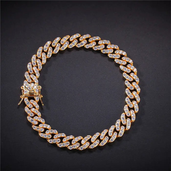 Gold-Plated Diamond Cuban Link Hip Hop Necklace
