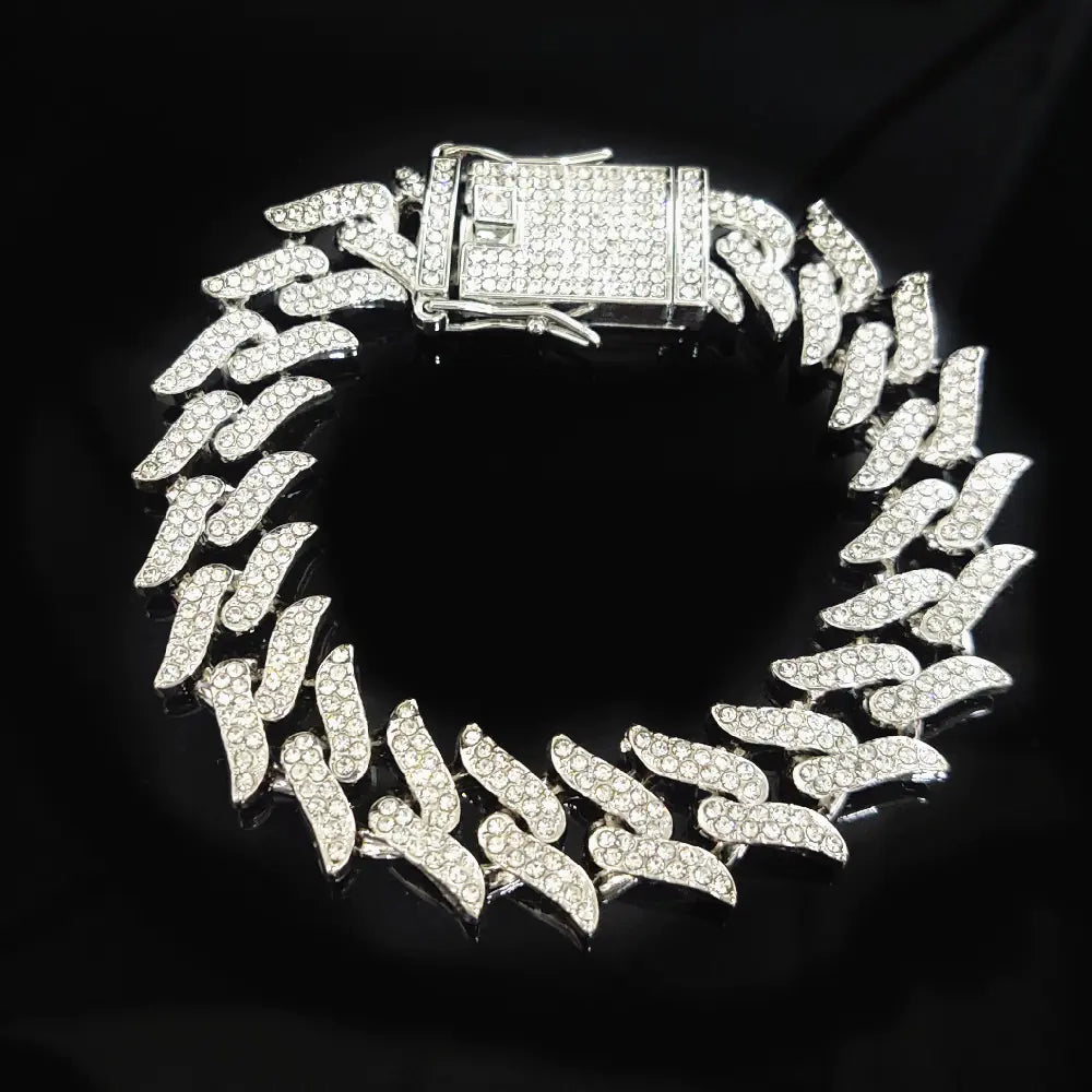 Alloy Dragon Tooth 16mm Cuban Link Hip Hop Necklace