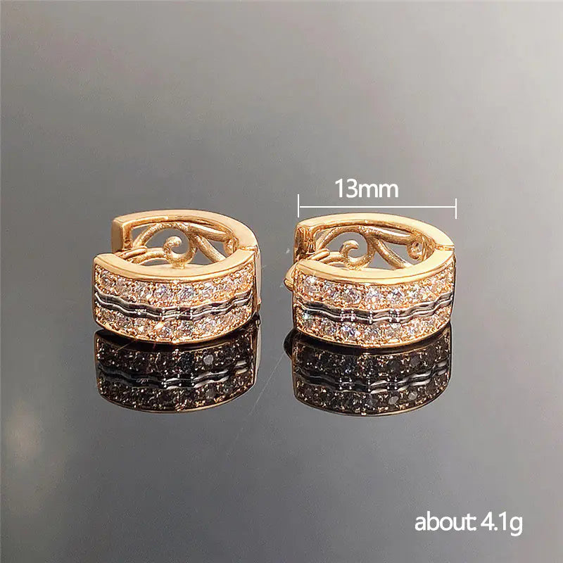 Intricate Huggie Zicron Diamond Earrings