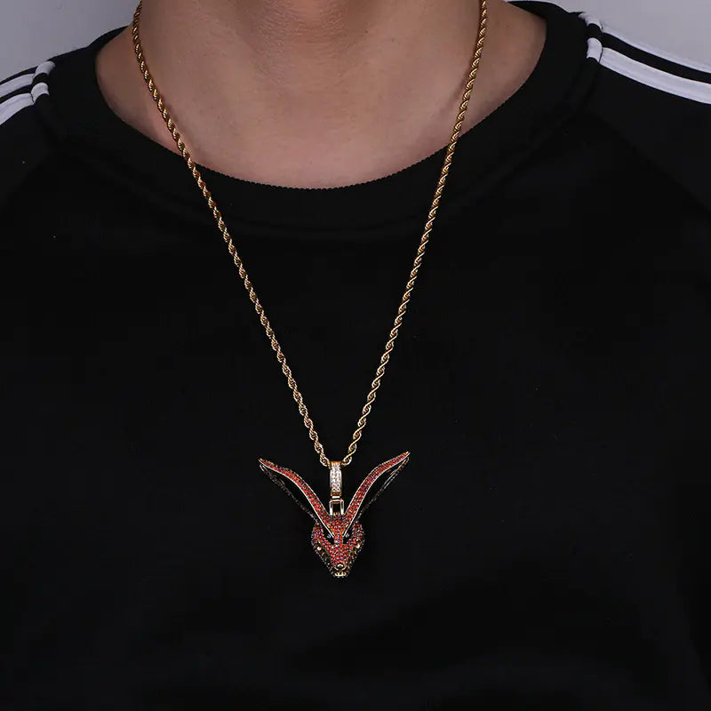 Naruto Nine-Tails Fox Gem Pendant Hip-Hop Necklace