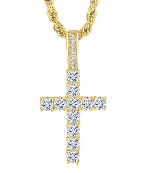 Iced Ankh Cross Necklace