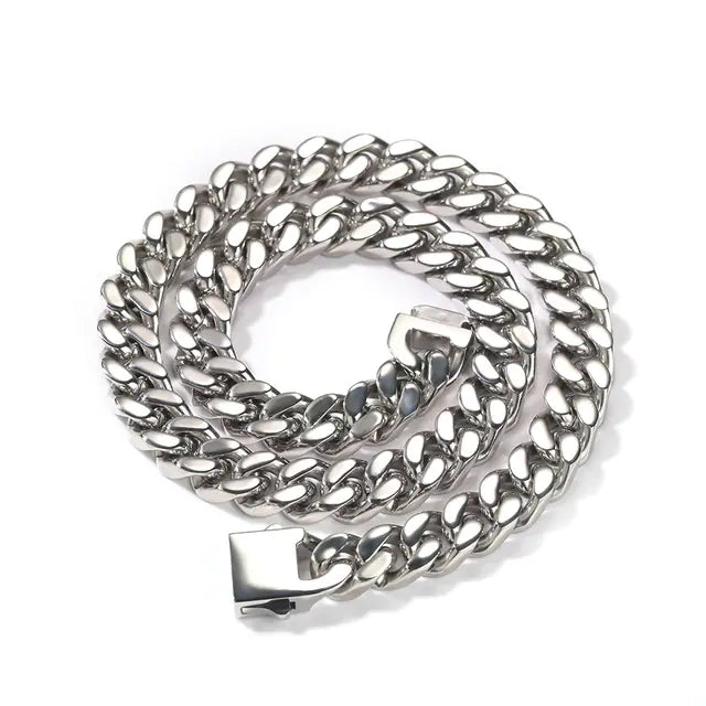 Flat Curb Cuban Link / Miami Chain Necklace