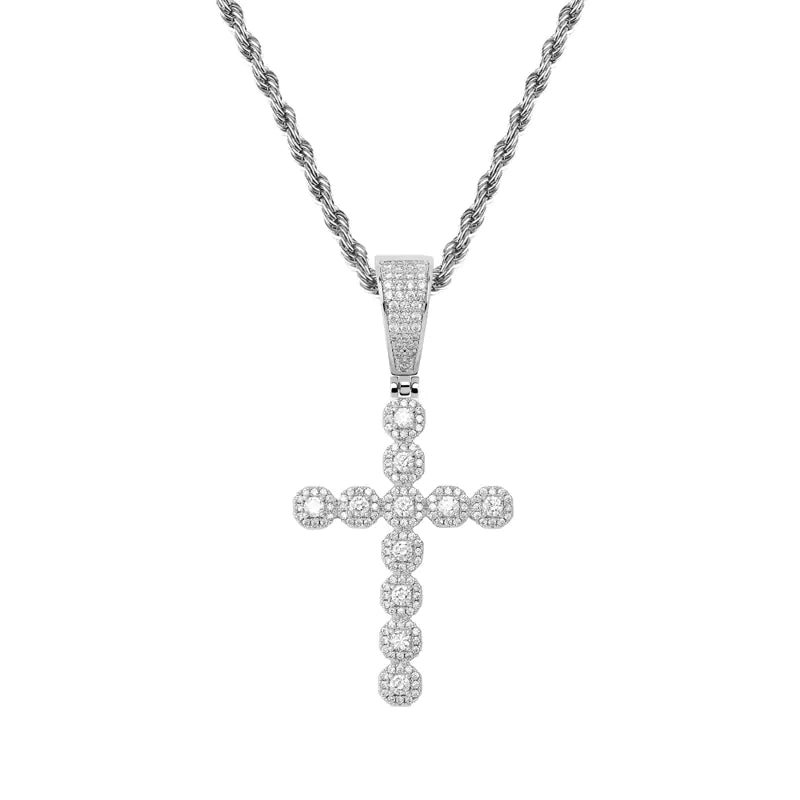 Retro Hip Hop Ice Sugar Cross Pendant Necklace for All