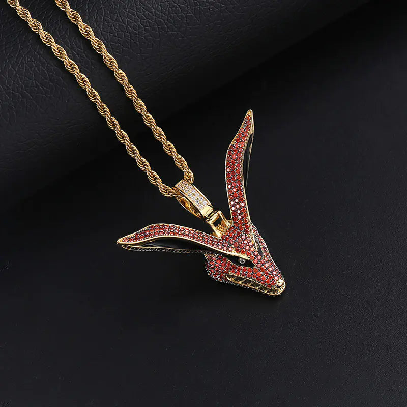 Naruto Nine-Tails Fox Gem Pendant Hip-Hop Necklace