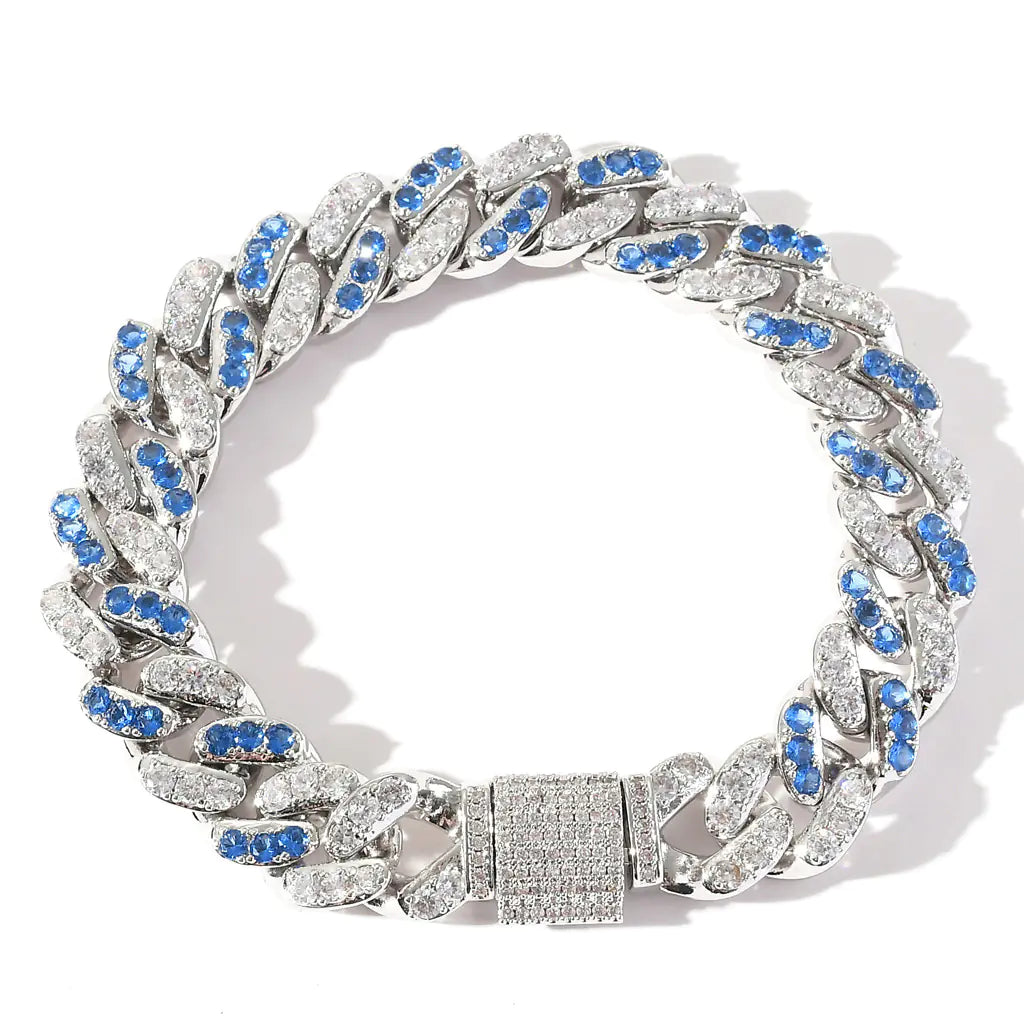 Bracelet with 12mm Aqua White Zirconia