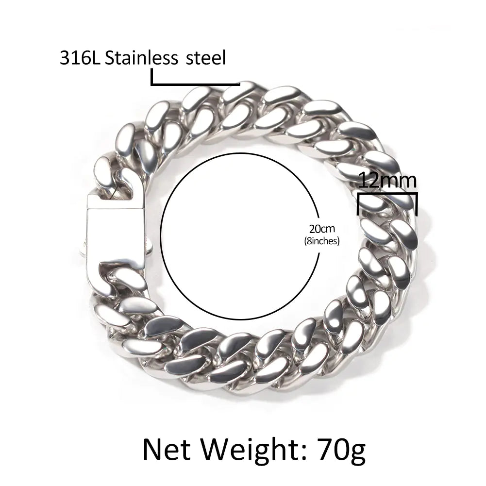 Flat Curb Cuban Link / Miami Chain Necklace