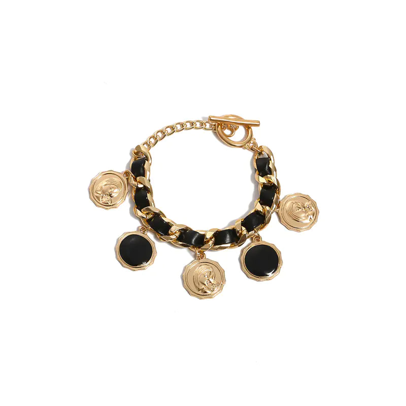 Trendy Hip Hop Bracelet with Abstract Head Design