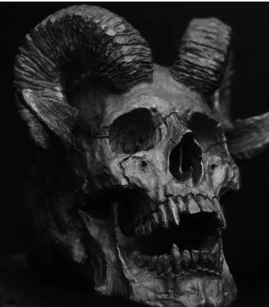 Dark Metal Gothic Ram Skull Ring