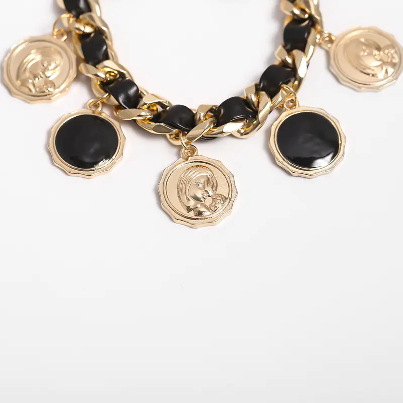 Trendy Hip Hop Bracelet with Abstract Head Design