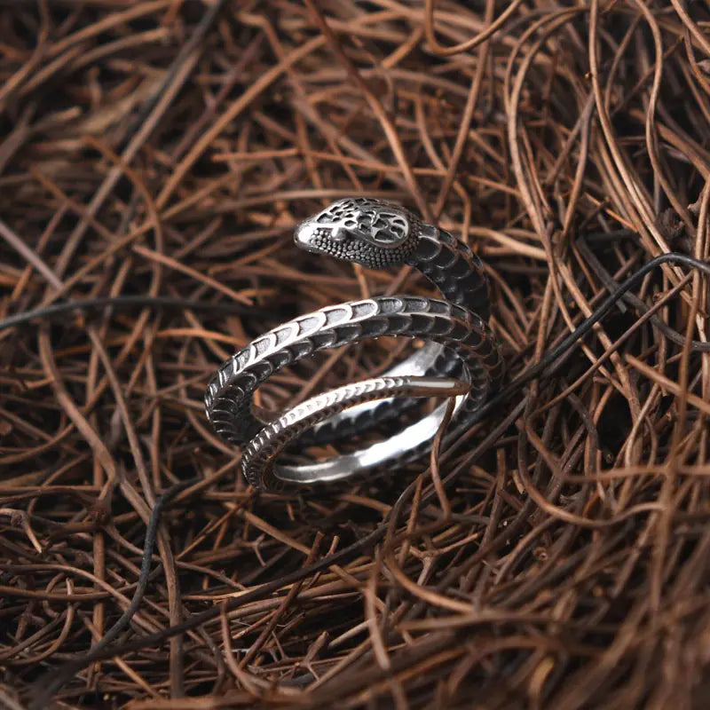 S925 Silver Snake Ring Ornament