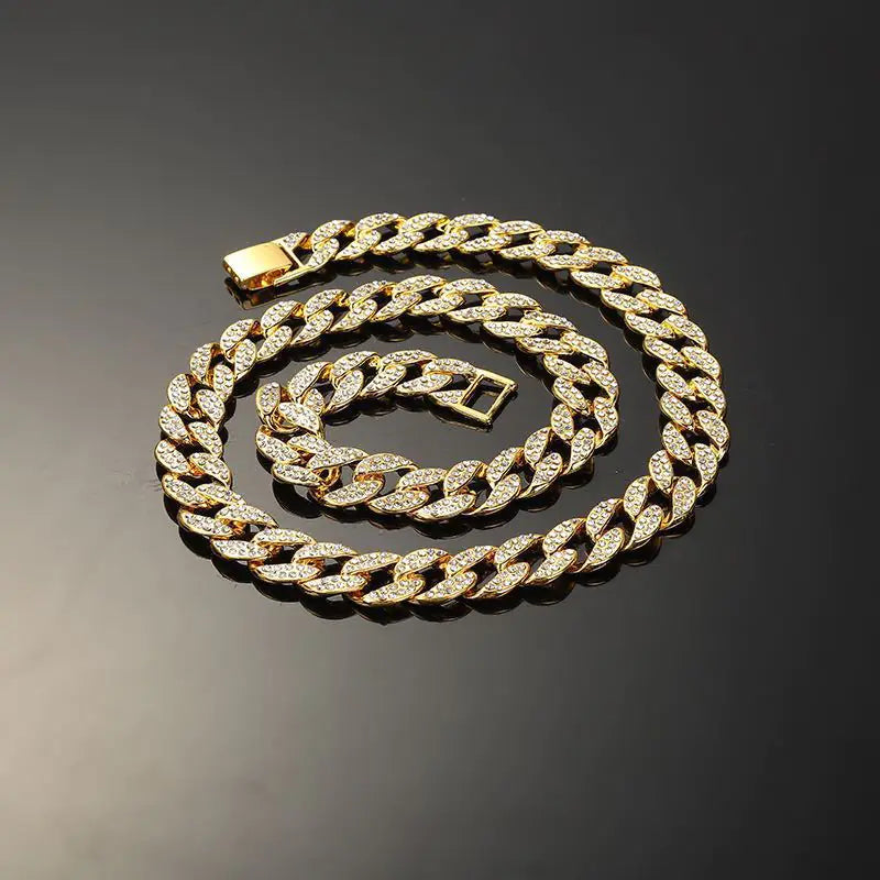 Men's Hip Hop Blinged-Out Cuban Link Necklace
