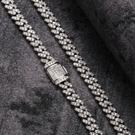 S925 Sterling Silver 6mm Micro-set AAA CZ Diamond Cuban Link