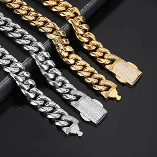 Stainless Steel Cuban Link Chain Hip Hop Necklace