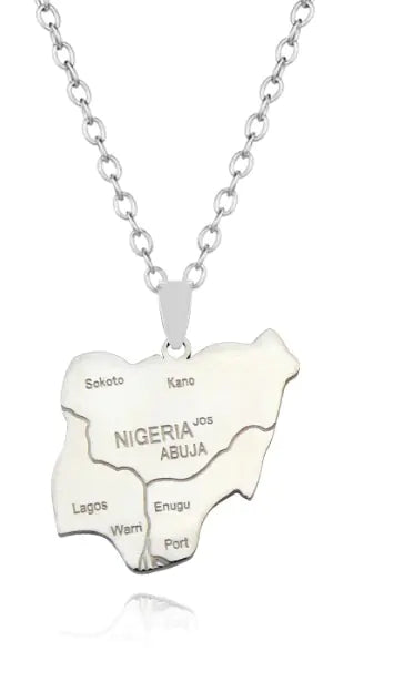 Stainless Steel Nigeria Map Pendant - Creative Jewelry