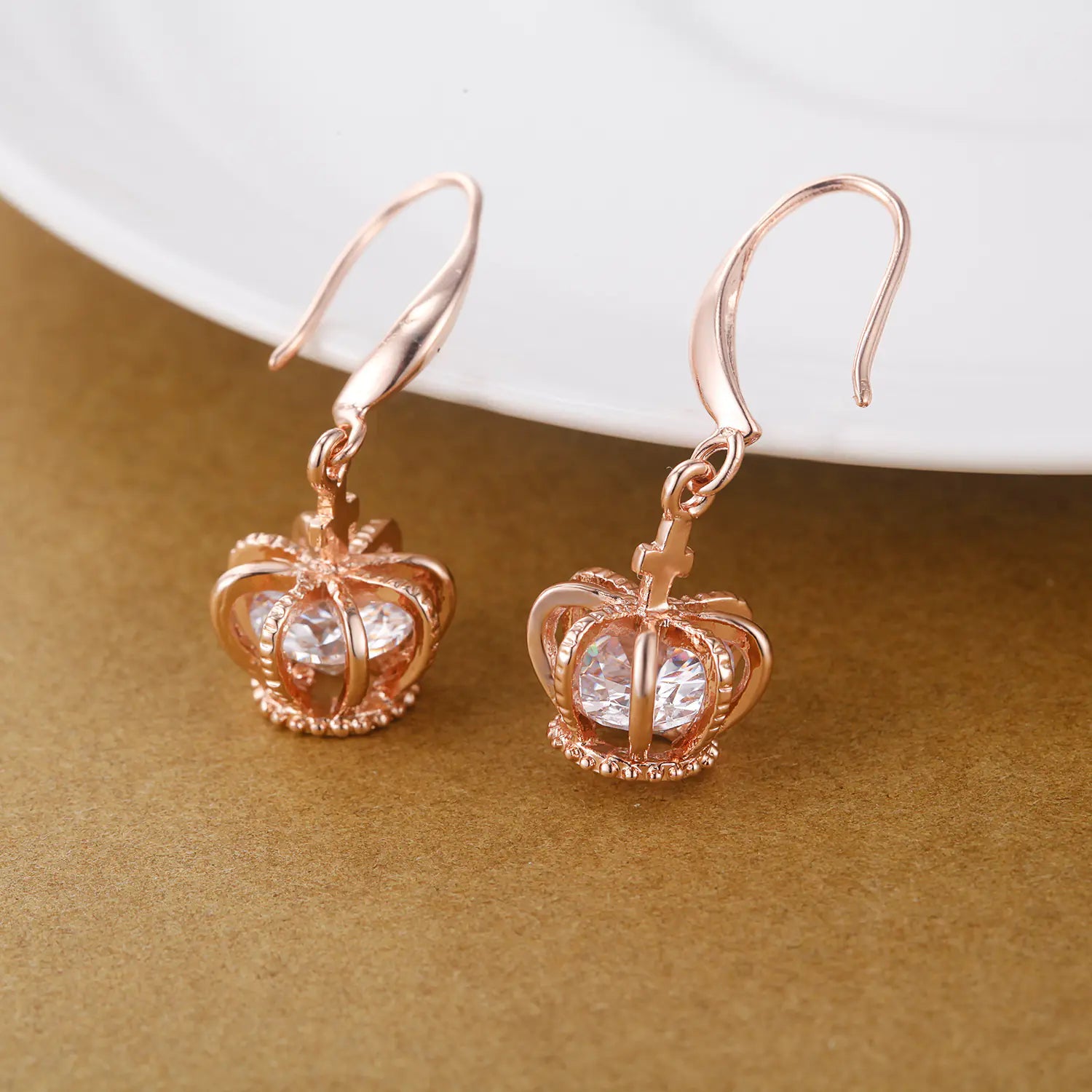 Zircon Crown Jewelry Set with Earrings and Pendant