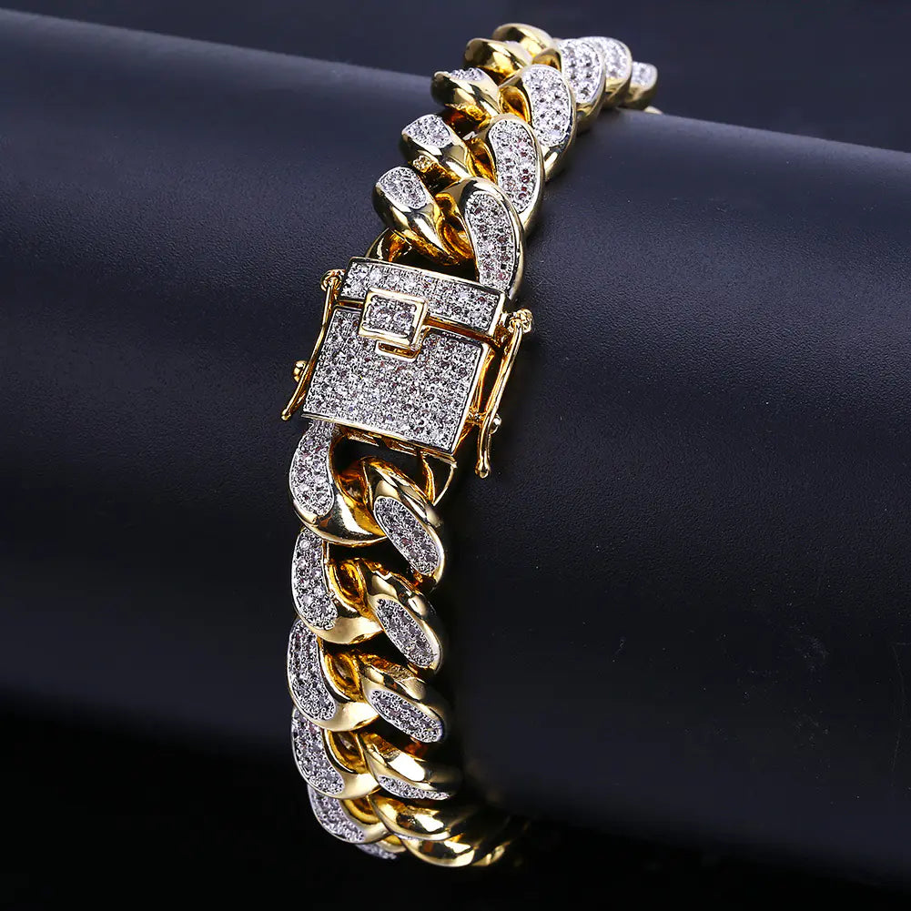 Miami Cuban Link with Zirconia Stone Jewelry Clasp