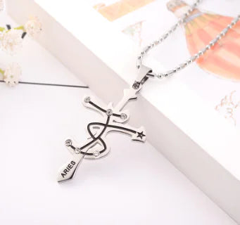 Zodiac Sign Titanium Steel Necklace with Hip-Hop Pendant