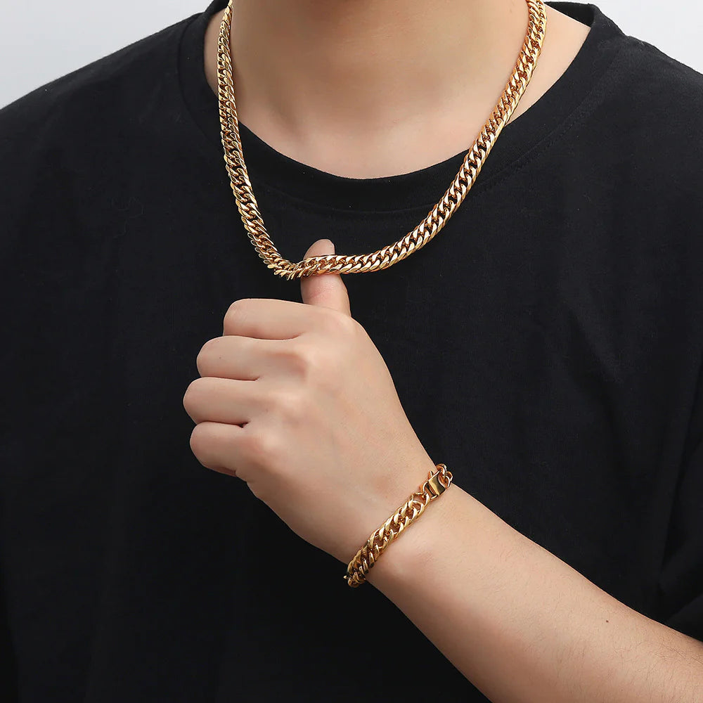 Stainless Steel Cuban Link Chain Hip Hop Necklace