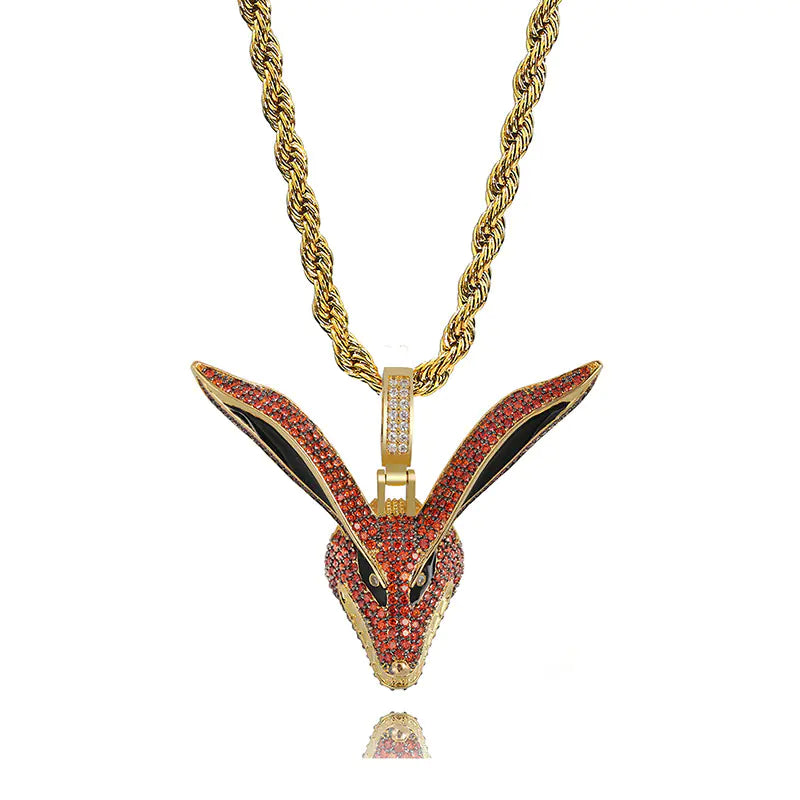 Naruto Nine-Tails Fox Gem Pendant Hip-Hop Necklace