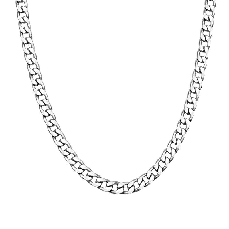 Titanium Steel Cuban Link Chain Necklace – Bold & Durable European Hip-Hop Style