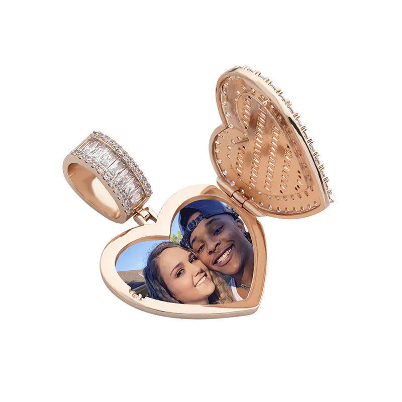 Custom Photo Frame Locket Heart Pendant Necklace