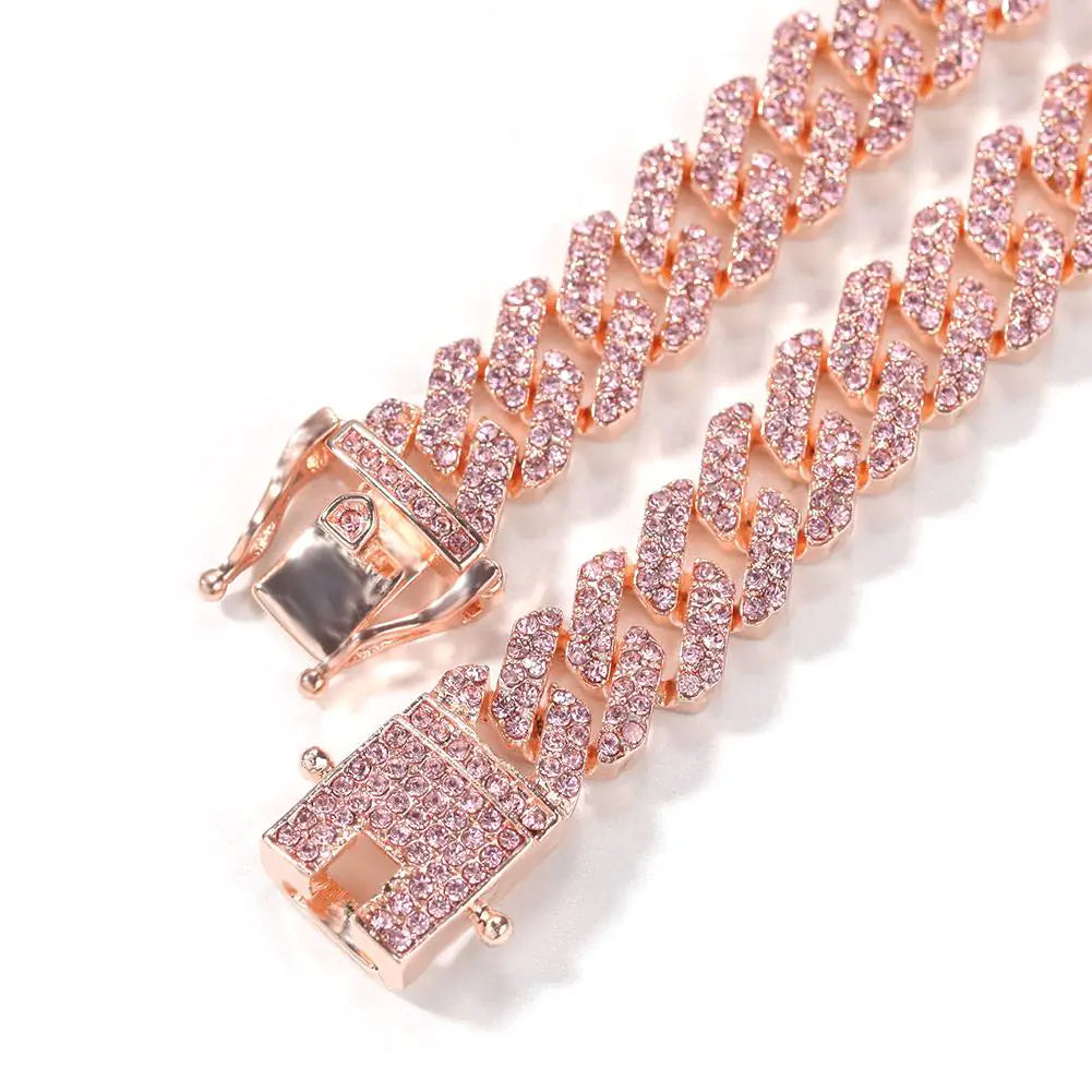 9mm Single Row Zircon Cuban Chain Hip Hop Necklace