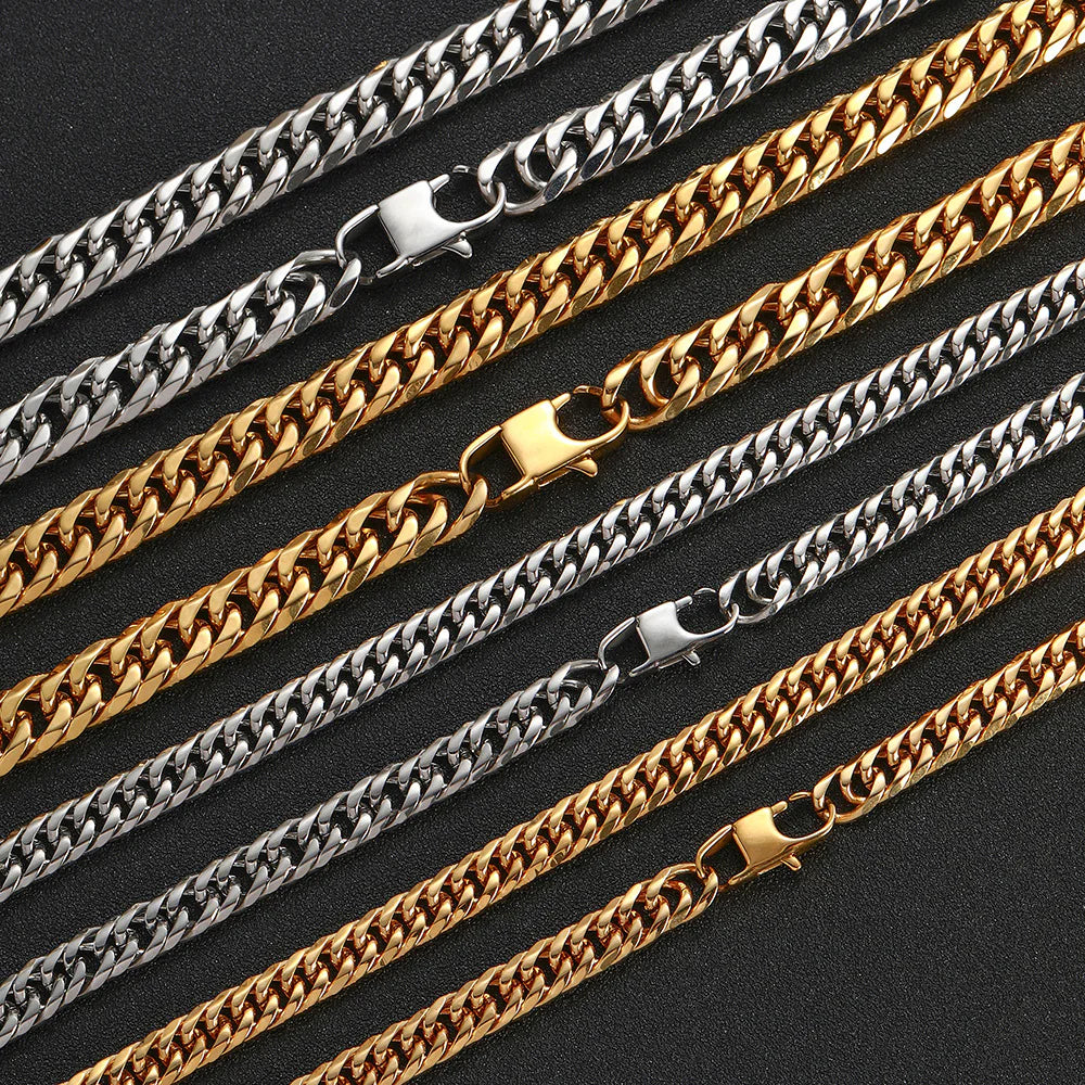 Stainless Steel Cuban Link Chain Hip Hop Necklace