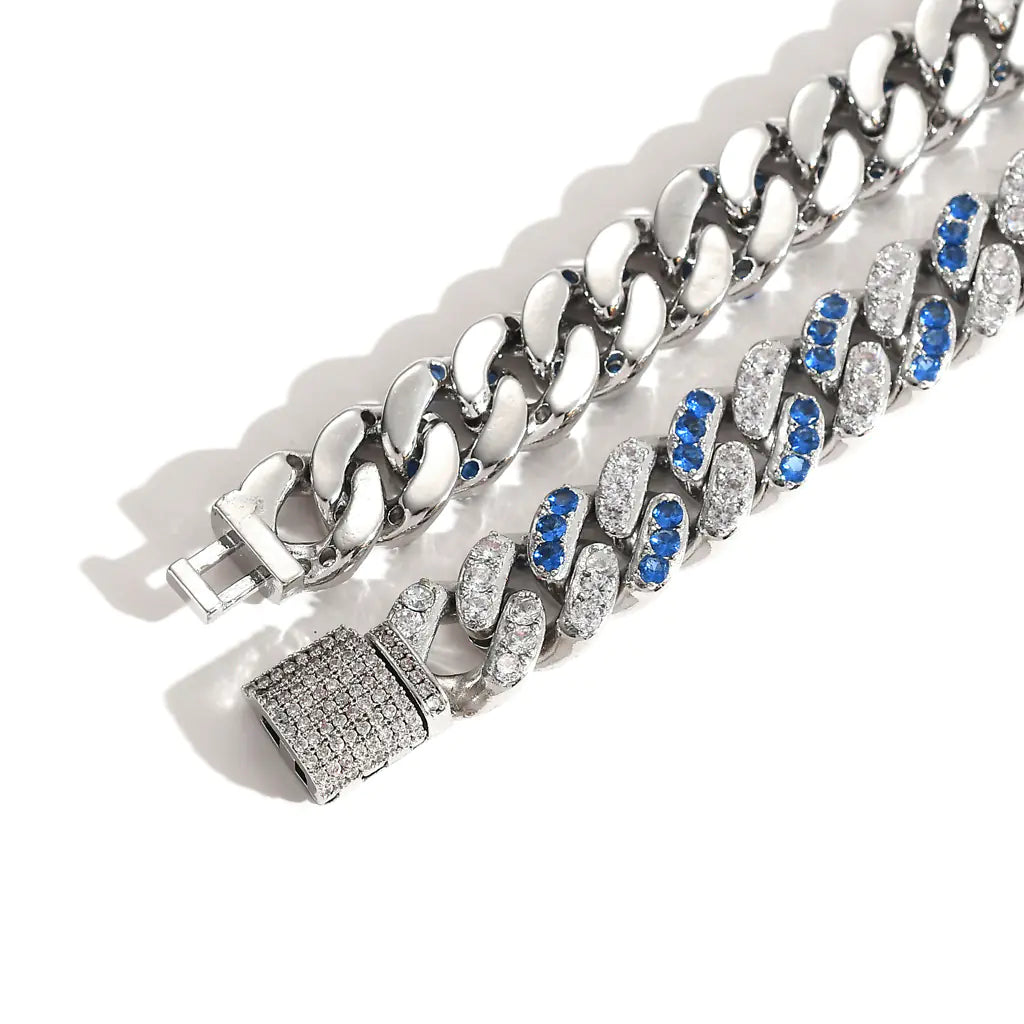 Bracelet with 12mm Aqua White Zirconia