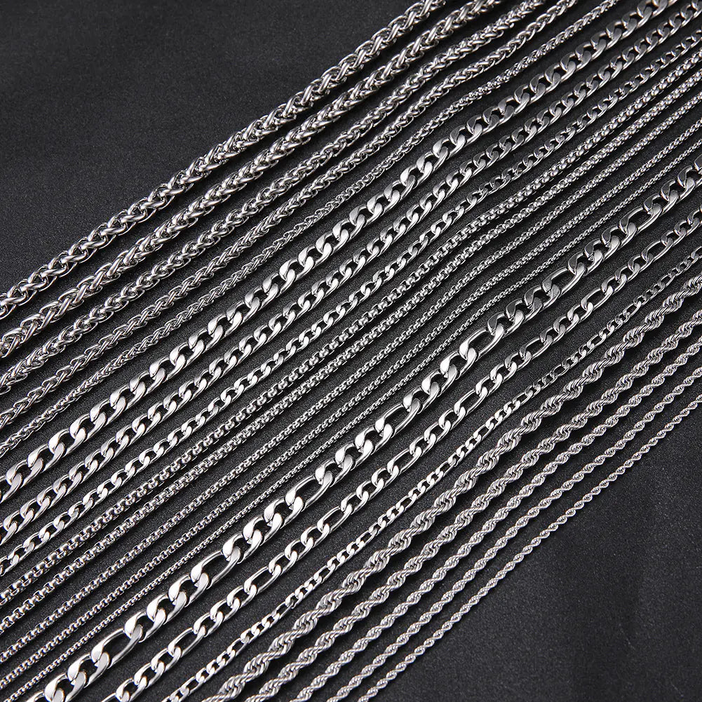Titanium Steel Cuban / Rope / Assorted Chain Necklaces